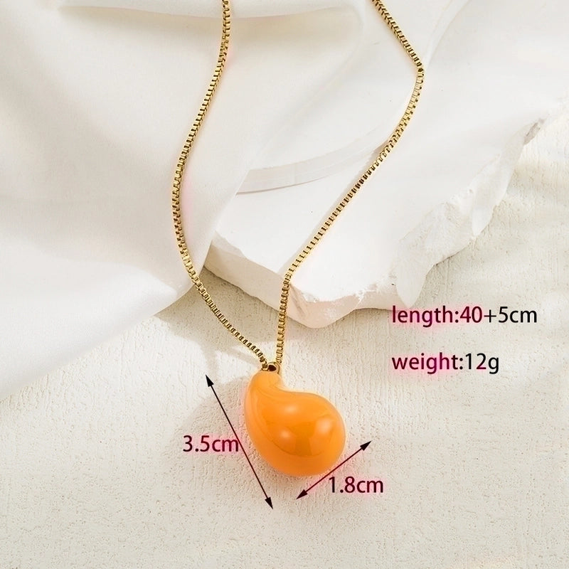 Elegant Minimalist Water Droplets 304 Stainless Steel Plating Stainless Steel Necklaces
