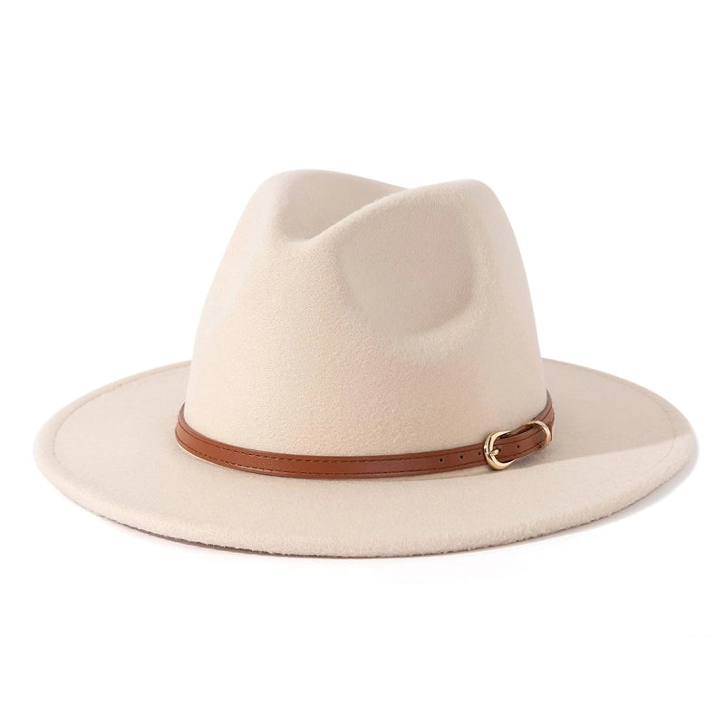 Fashion Flat Top Hat Women's British French Socialite Elegant Felt Hat Autumn And Winter Warm Jazz Hat Men's