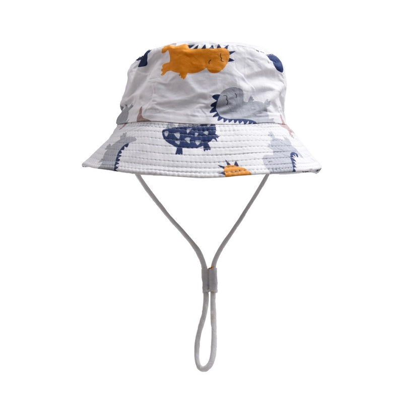 Children Unisex Casual Minimalist Dinosaur Flower Printing Bucket Hat
