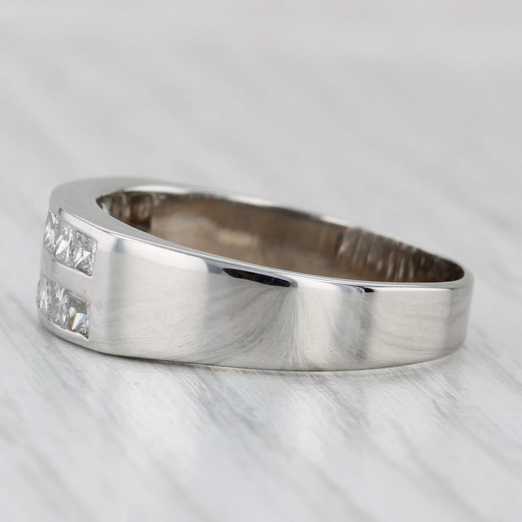 1.40ctw Diamond Wedding Band 18k White Gold Size 9.25