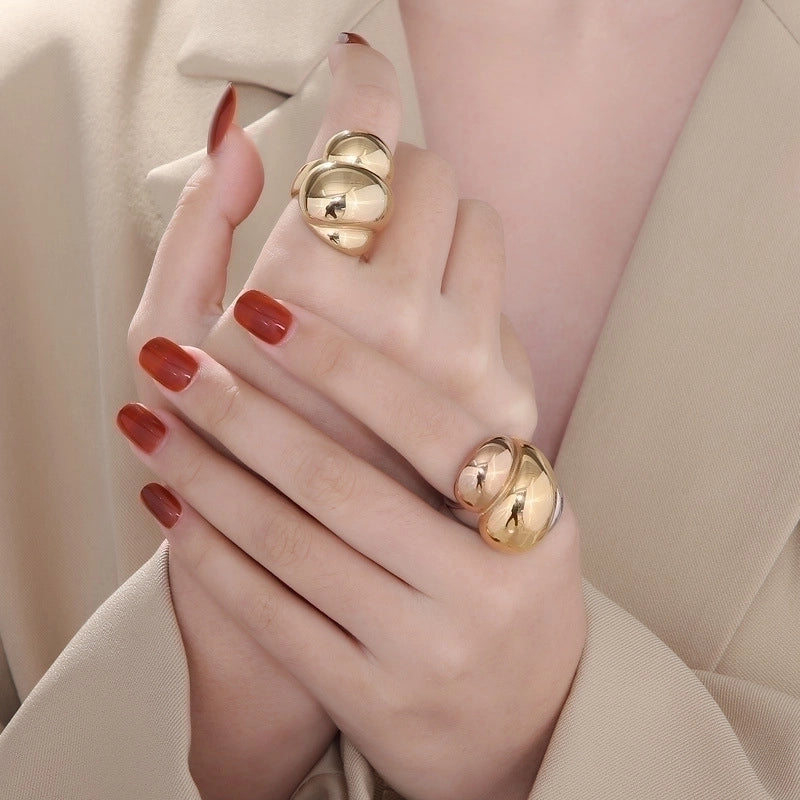 Stainless Steel 18K Gold Plated Fashion Geometric No Inlaid