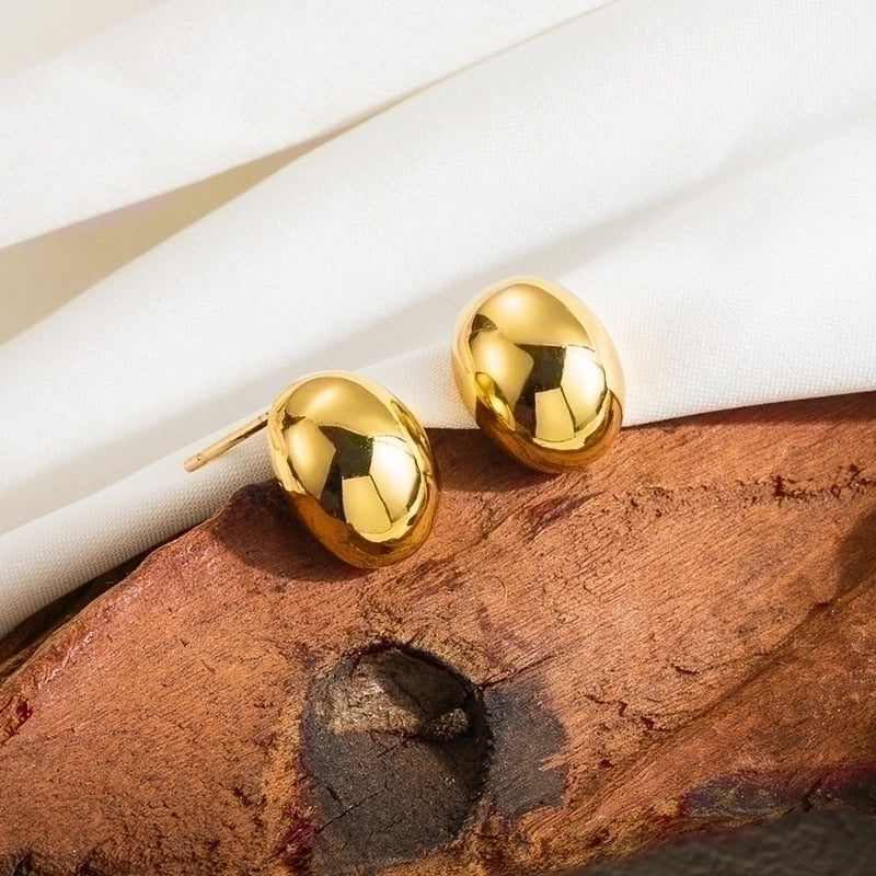 1 Pair Casual Basic Streetwear Solid Color Plating 304 Stainless Steel 18K Gold Plated Stainless Steel Earrings
