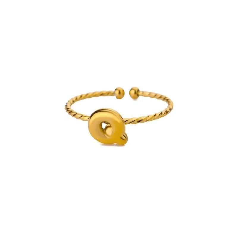Elegant Minimalist Streetwear Letter 304 Stainless Steel Plating Open Rings