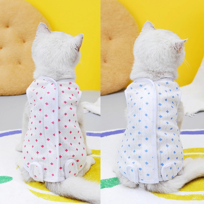 Pet Cat Sterilization Suit Postpartum Clothes Surgical Anti-licking Weaning Suit 23 Four-leaf Clover Cat Sterilization