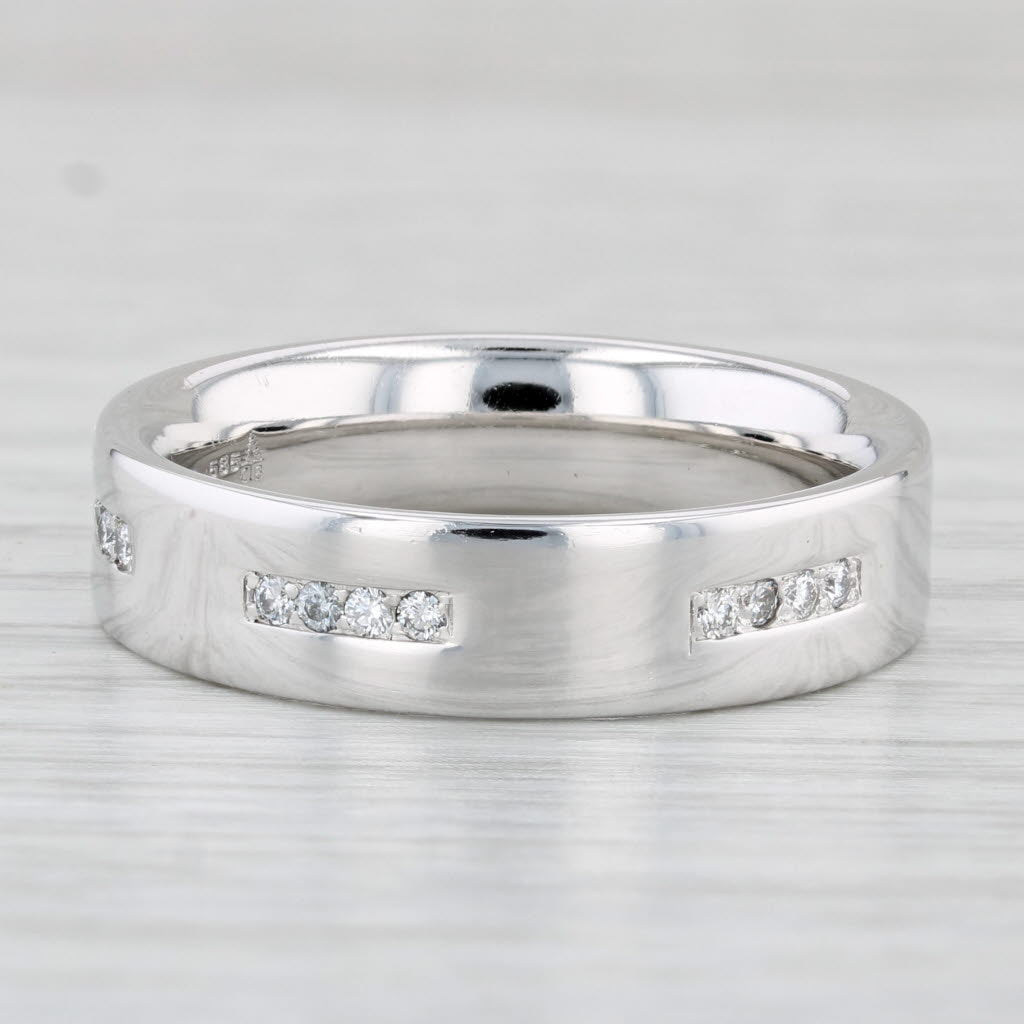 Men's 0.34ct Diamond Wedding Ring 14k White Gold Size 10.25 Band