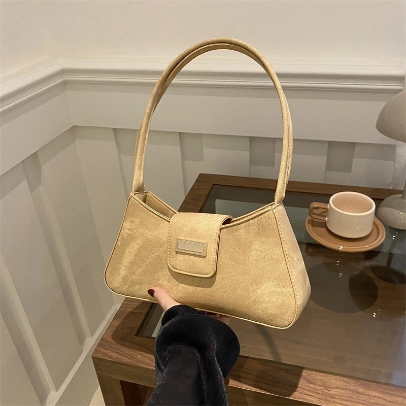 Women's Medium Pu Leather Solid Color Streetwear Zipper Underarm Bag