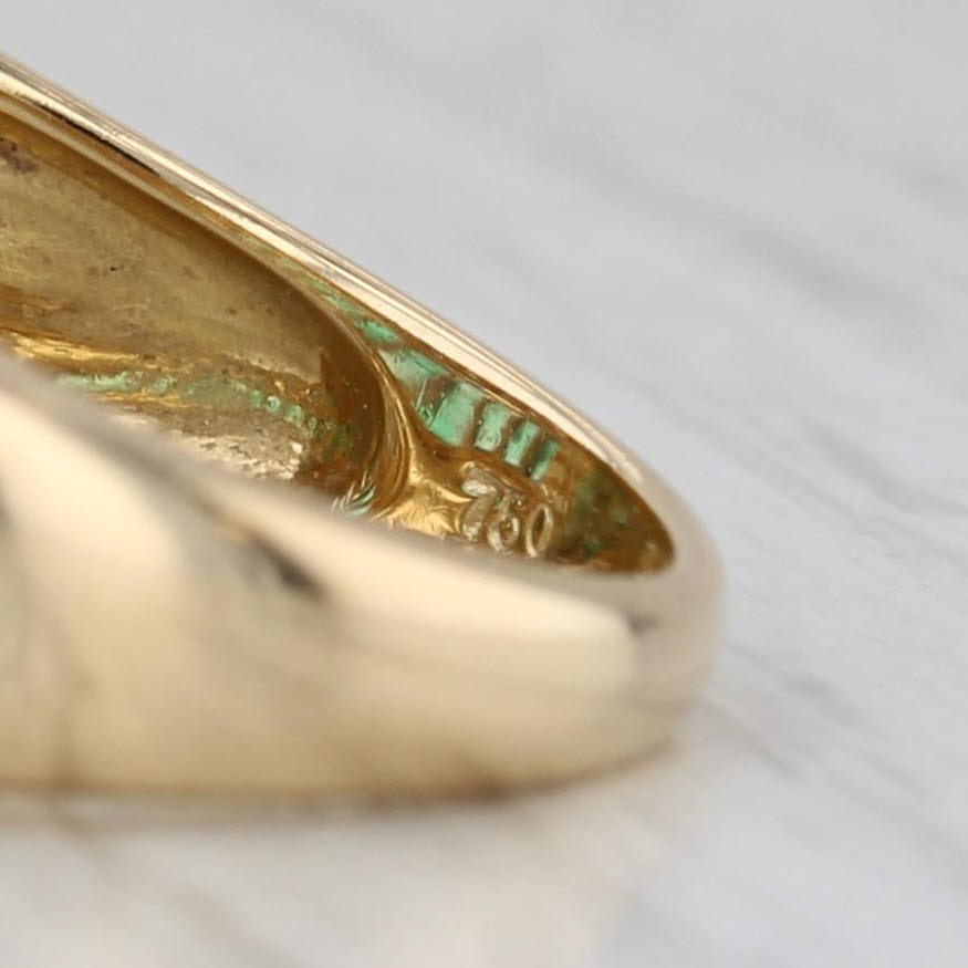 1.60ctw Emerald Diamond Ring 18k Yellow Gold Size 6.75