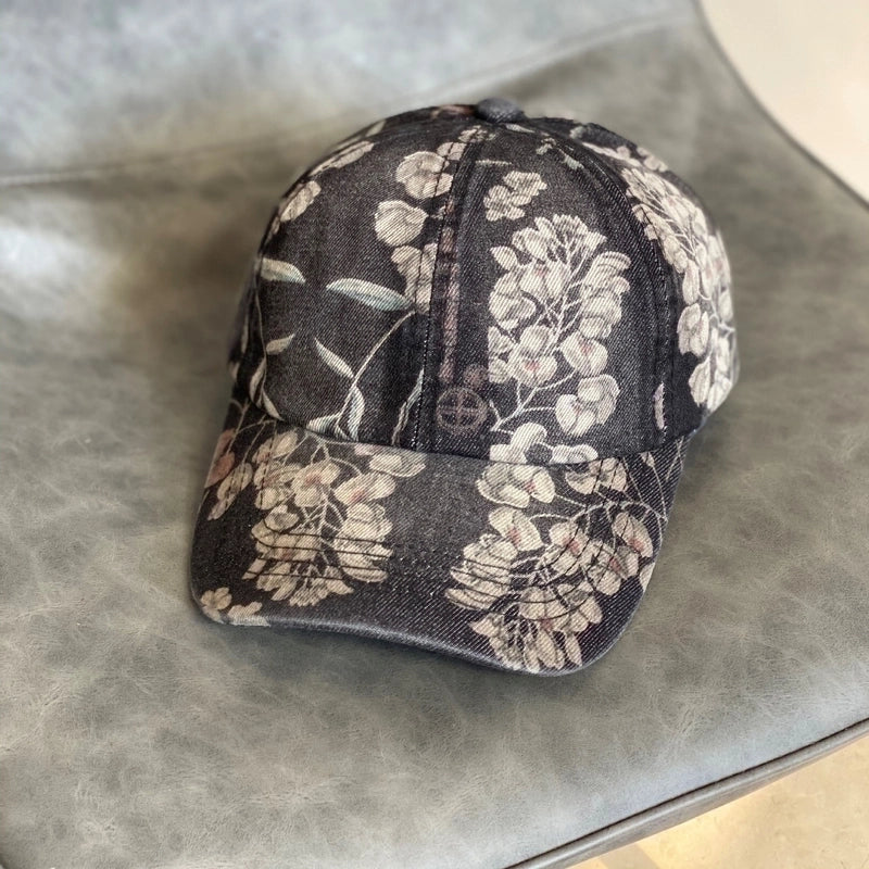 Unisex Retro Pastoral Flower Curved Eaves Baseball Cap