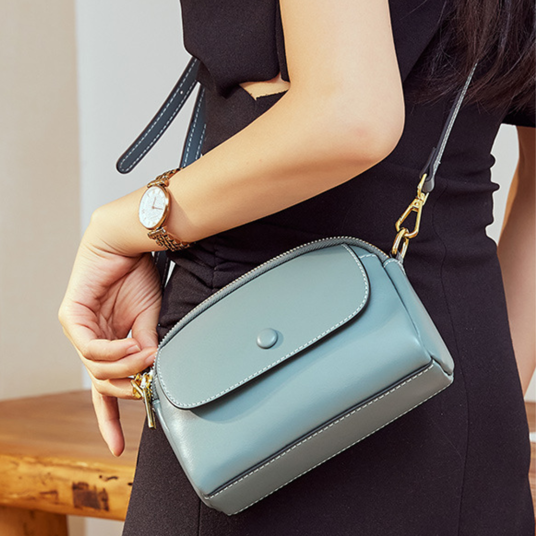 Genuine Leather One-Shoulder  Mini Crossbody Bag