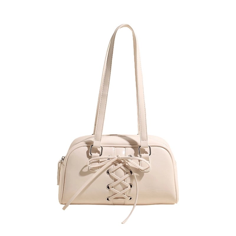 Women's Medium Pu Leather Solid Color Elegant Streetwear Sewing Thread Square Zipper Handbag