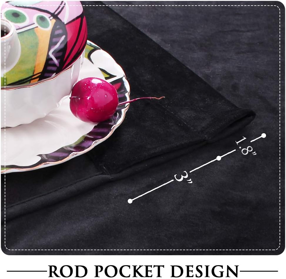 Black-Velvet Window Curtains (Ultra Soft)
