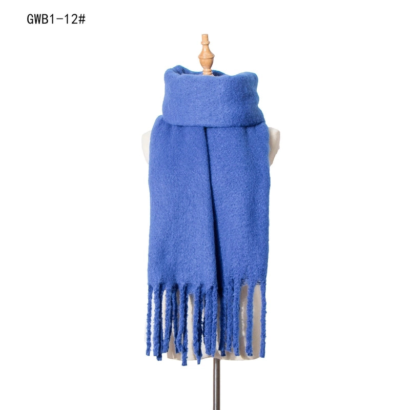 Women's Vintage Style Solid Color Polyester Scarf