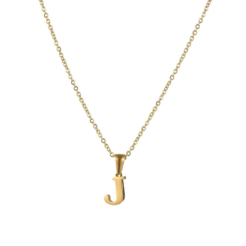 Minimalist Letter Stainless Steel Plating Pendant Necklace