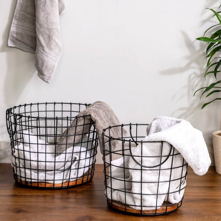 Metal Storage Baskets. Set of 2 - Black