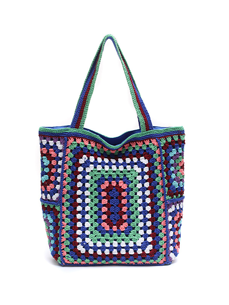 Women Summer Ethnic Knitted Shoulder Bag