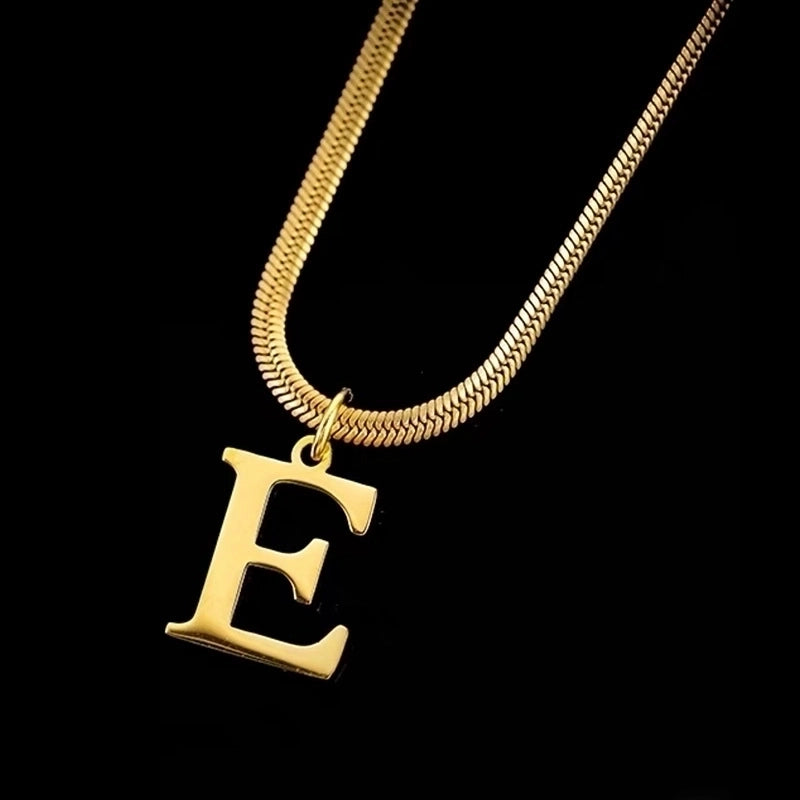 Minimalist Letter Titanium Steel Plating Necklace 1 Piece