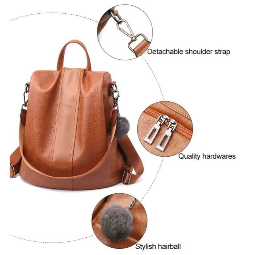 limited edition leather ladies' anti-theft backpack