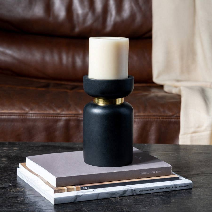 Concrete Candle Stand Large - Black