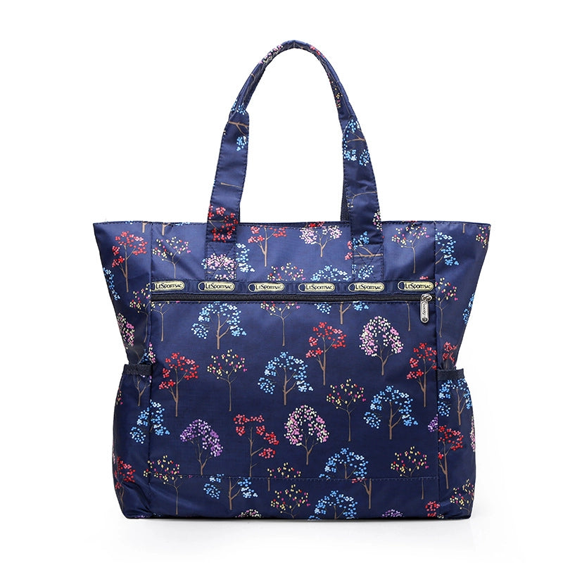 Women's Large Oxford Cloth Printing Classic Style Square Zipper Shoulder Bag