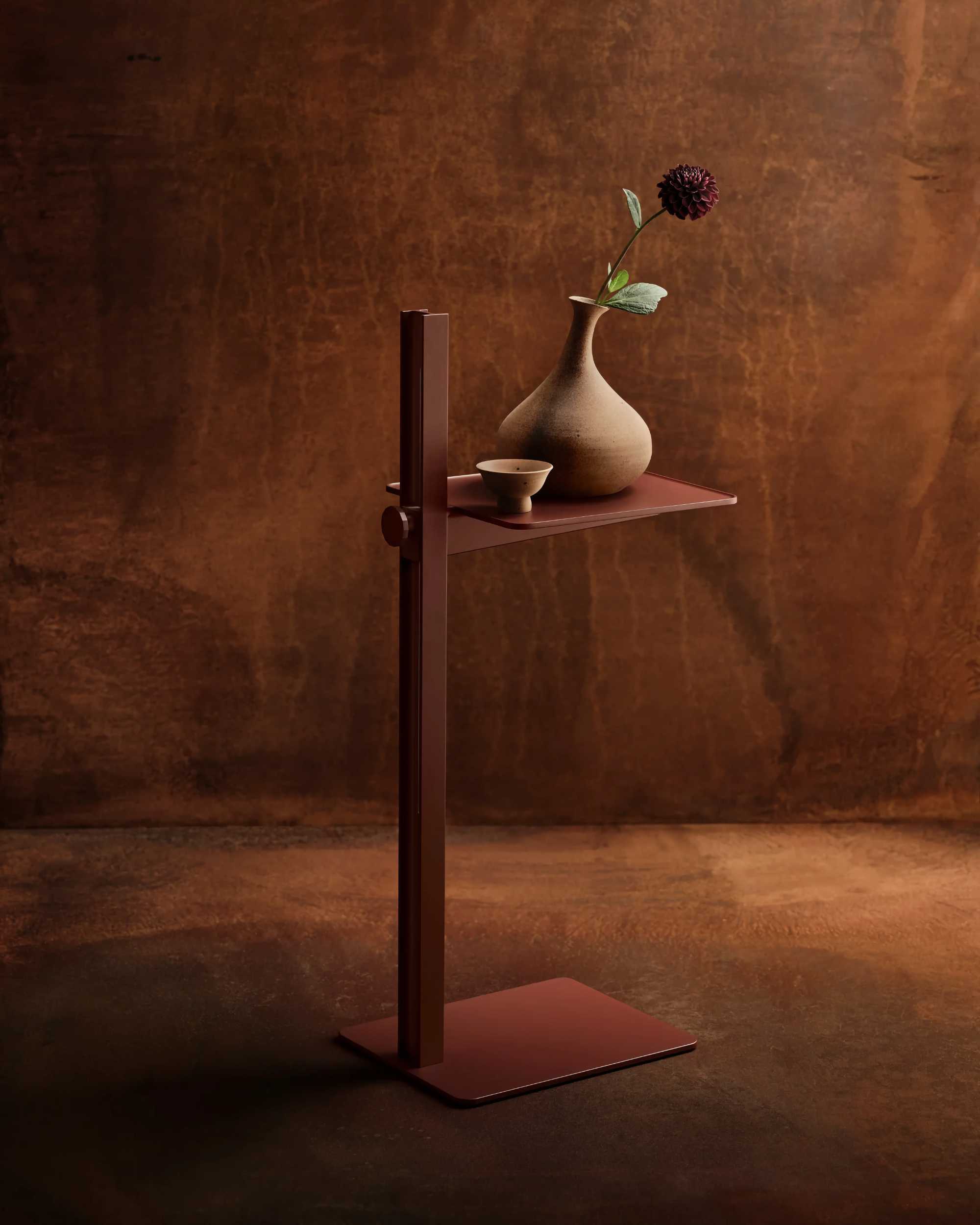 String Museum sidetable. Red Rust