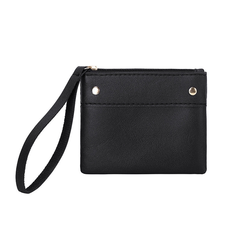 Women's Small Pu Leather Solid Color Basic Classic Style Square Zipper Coin Purse