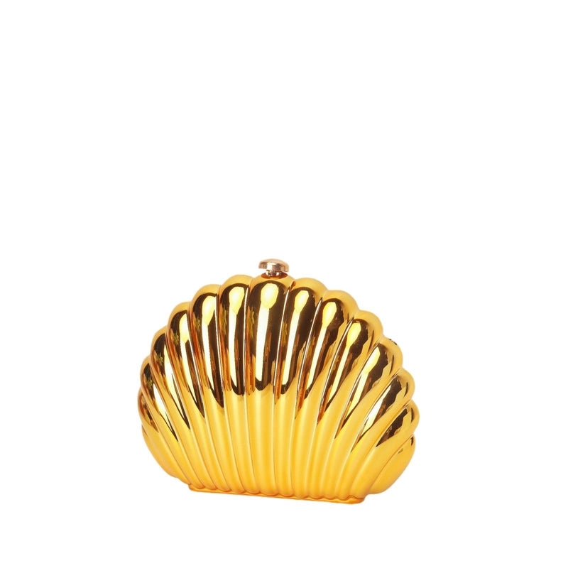 Gold Silver Pink Arylic Color Block Solid Color Shell Evening Bags