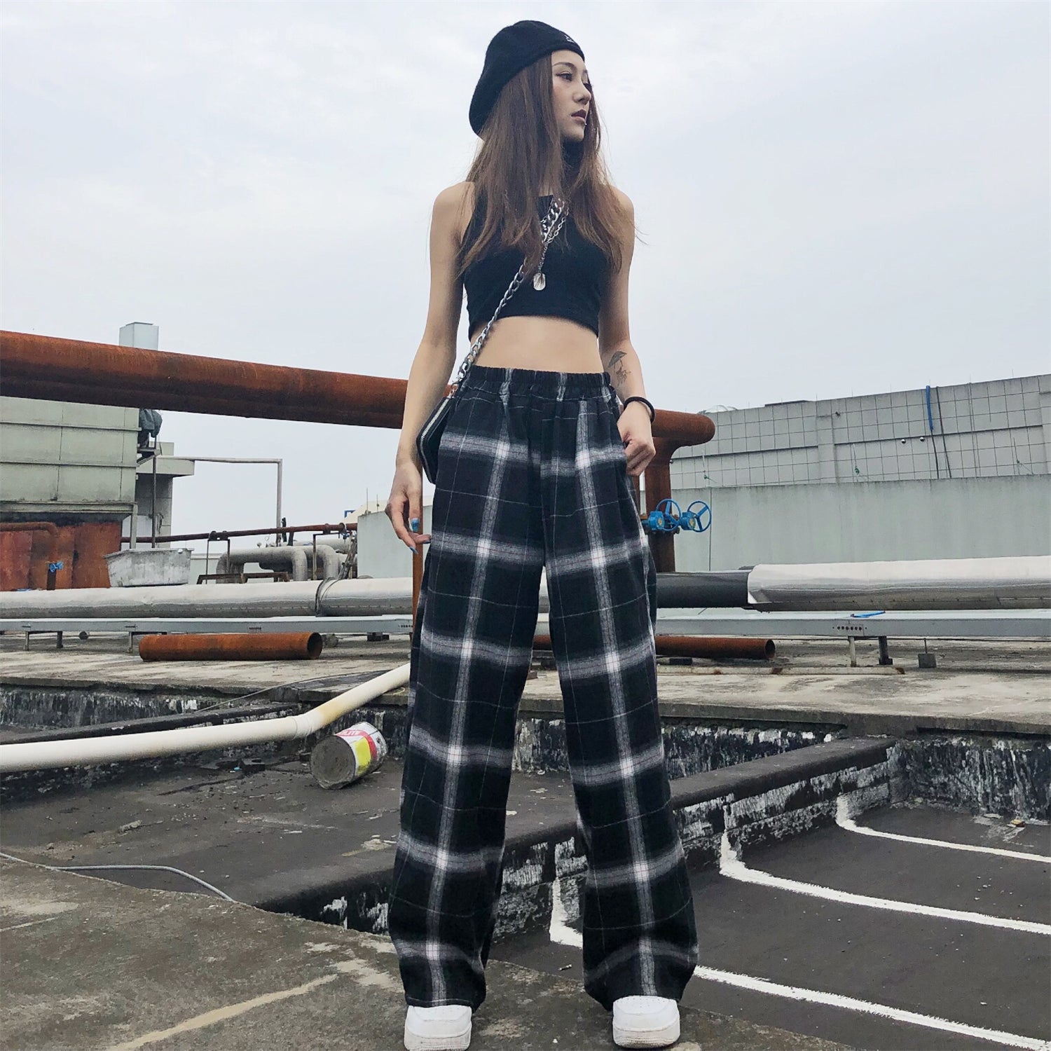 Harajuku Retro Plaid Pants KF81047