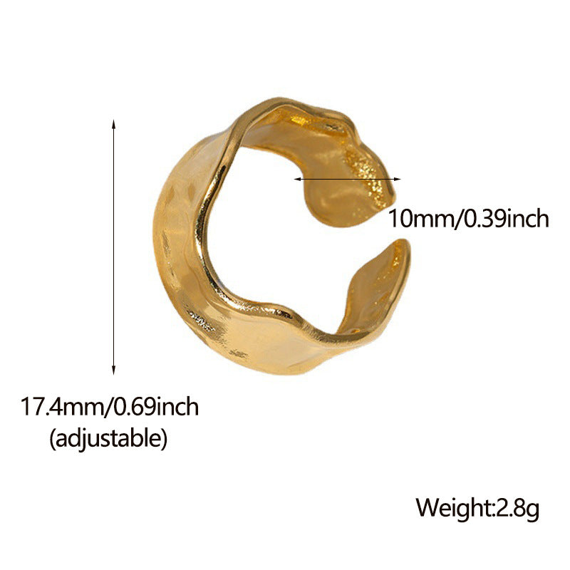 Women Minimalist Stripe Geometric Stainless Steel Electroplating Rings