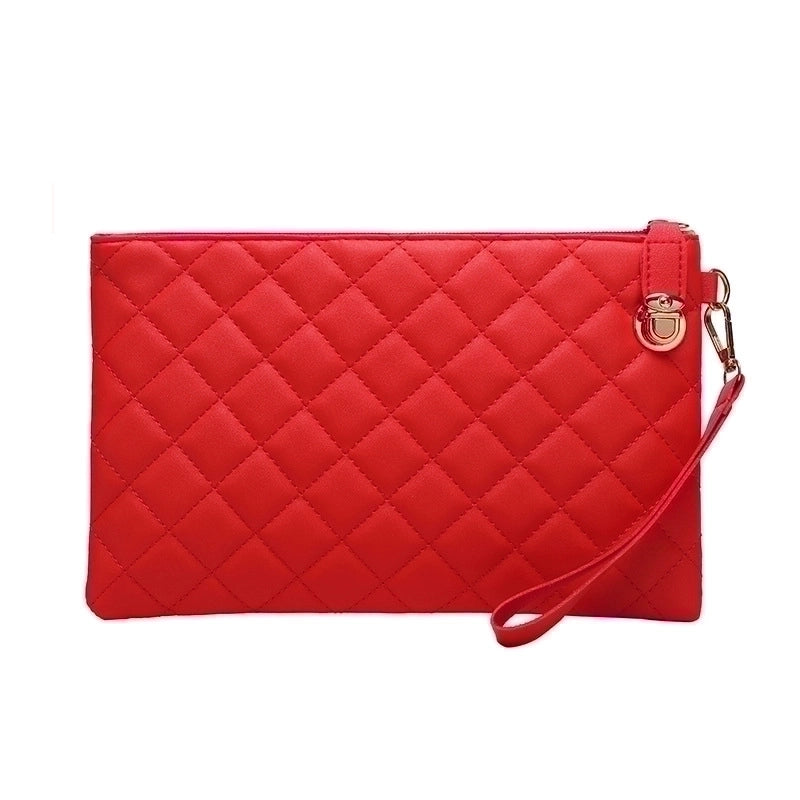 Women's Pu Leather Solid Color Streetwear Square Zipper Buckle Clutch Bag