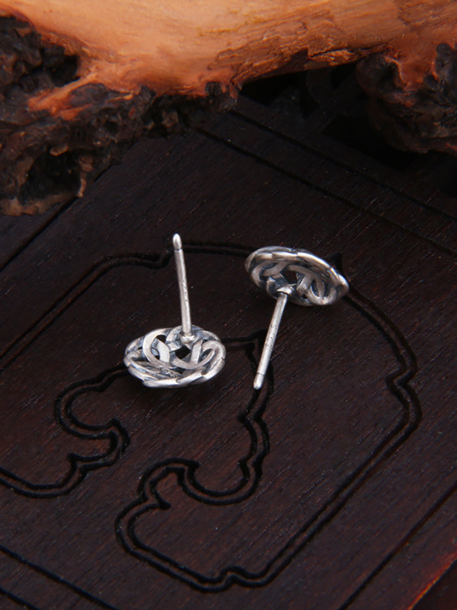 Women Vintage Geometric S925Silver Ear Studs
