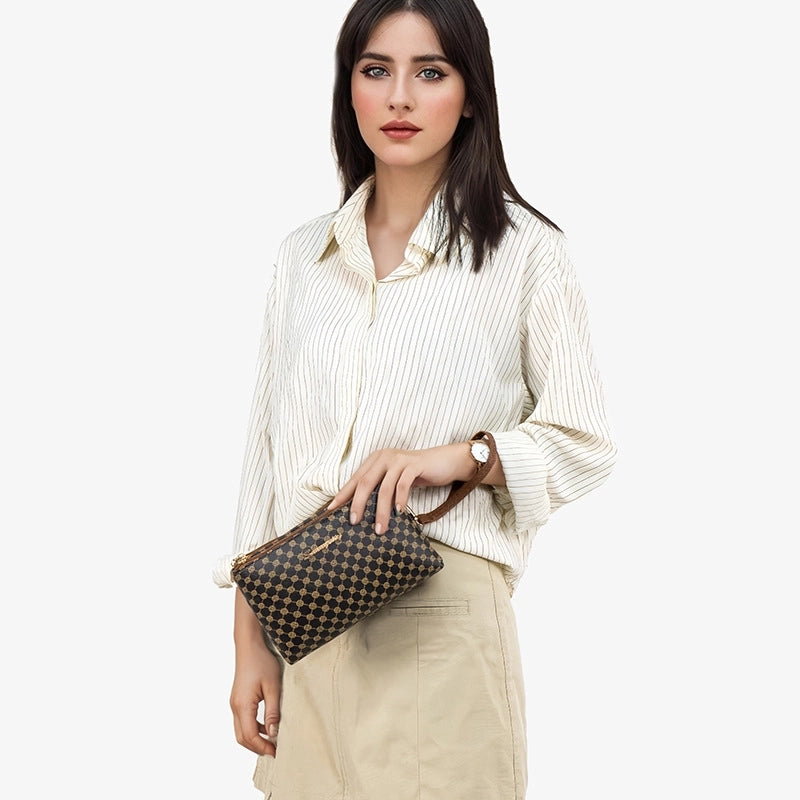 Dot Polka Dots Printed Presbyopic Women's Bag Wallet Double Cell Fashion Simple Change Packet Light Luxury Messenger Bag
