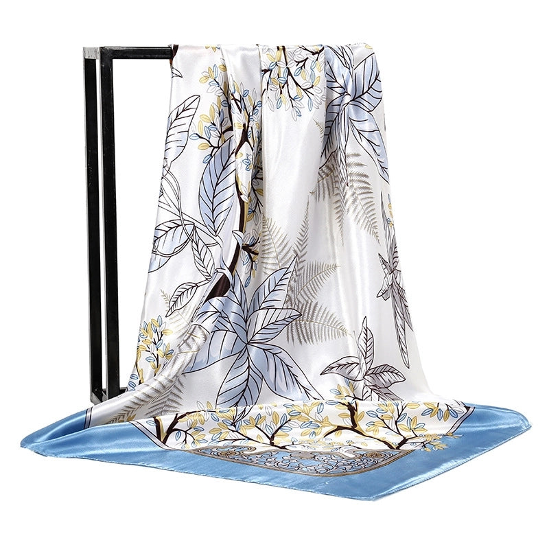 Gaohe Silk Scarf 90cm * 90cm Square Scarf Leopard Print Chain Large Square Scarf Silk Scarf Artificial Silk Scarf For Women