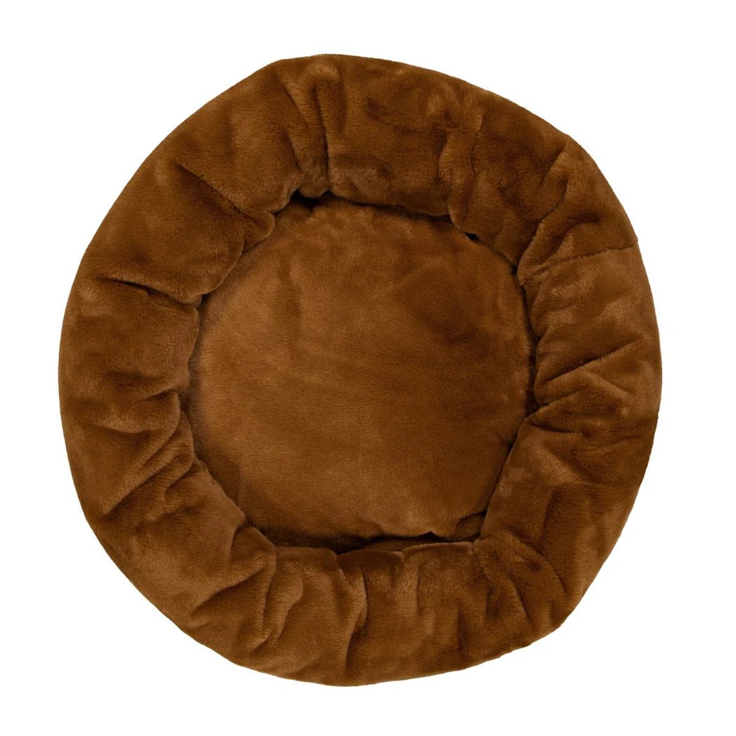 Luxe Fur Cuddler Dog Bed - Nutmeg