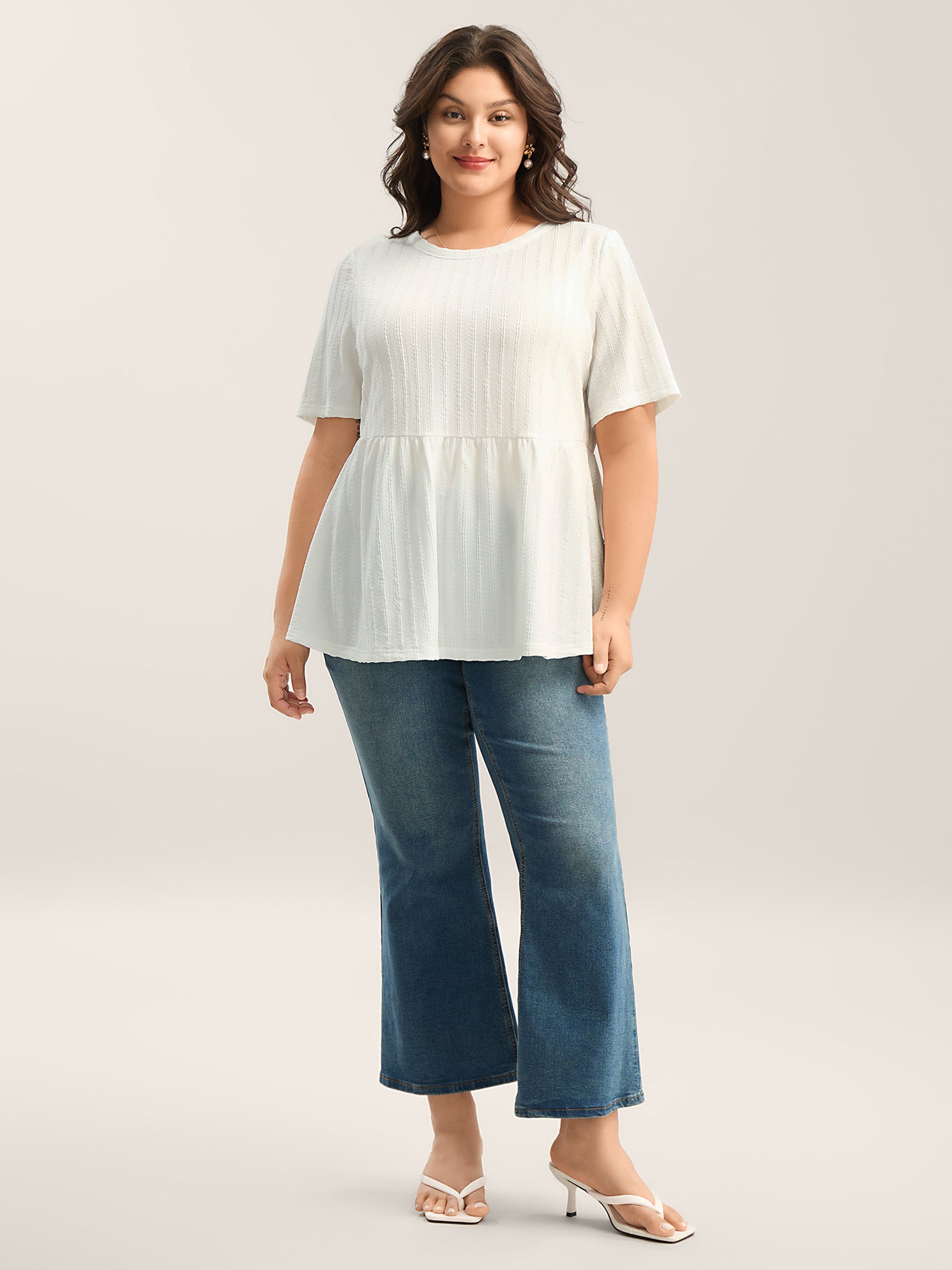 Backless Ribbon Tie Textured Top