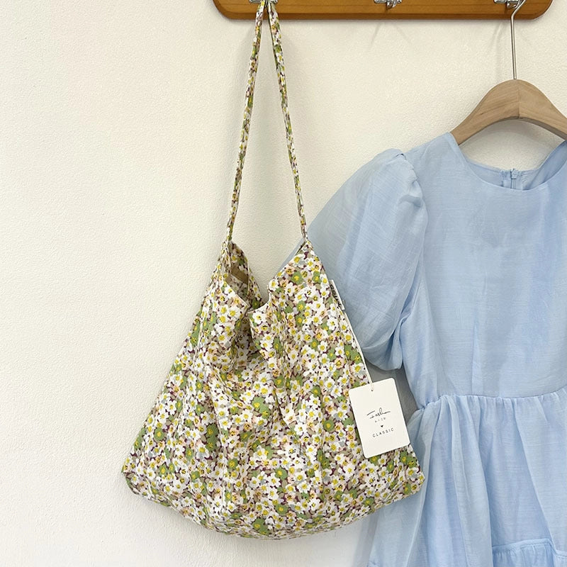 Niche Canvas Bag For Women 2024 New Summer Design Sense High Quality Artistic Floral Canvas Bag