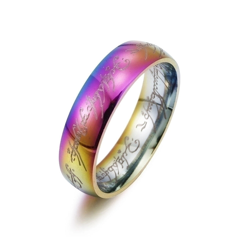 Fashion Letter 201 Stainless Steel Gold Plated Plating Rings