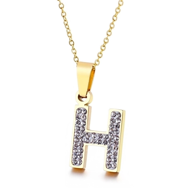 Titanium Steel 18K Gold Plated Fashion Plating Letter Necklace