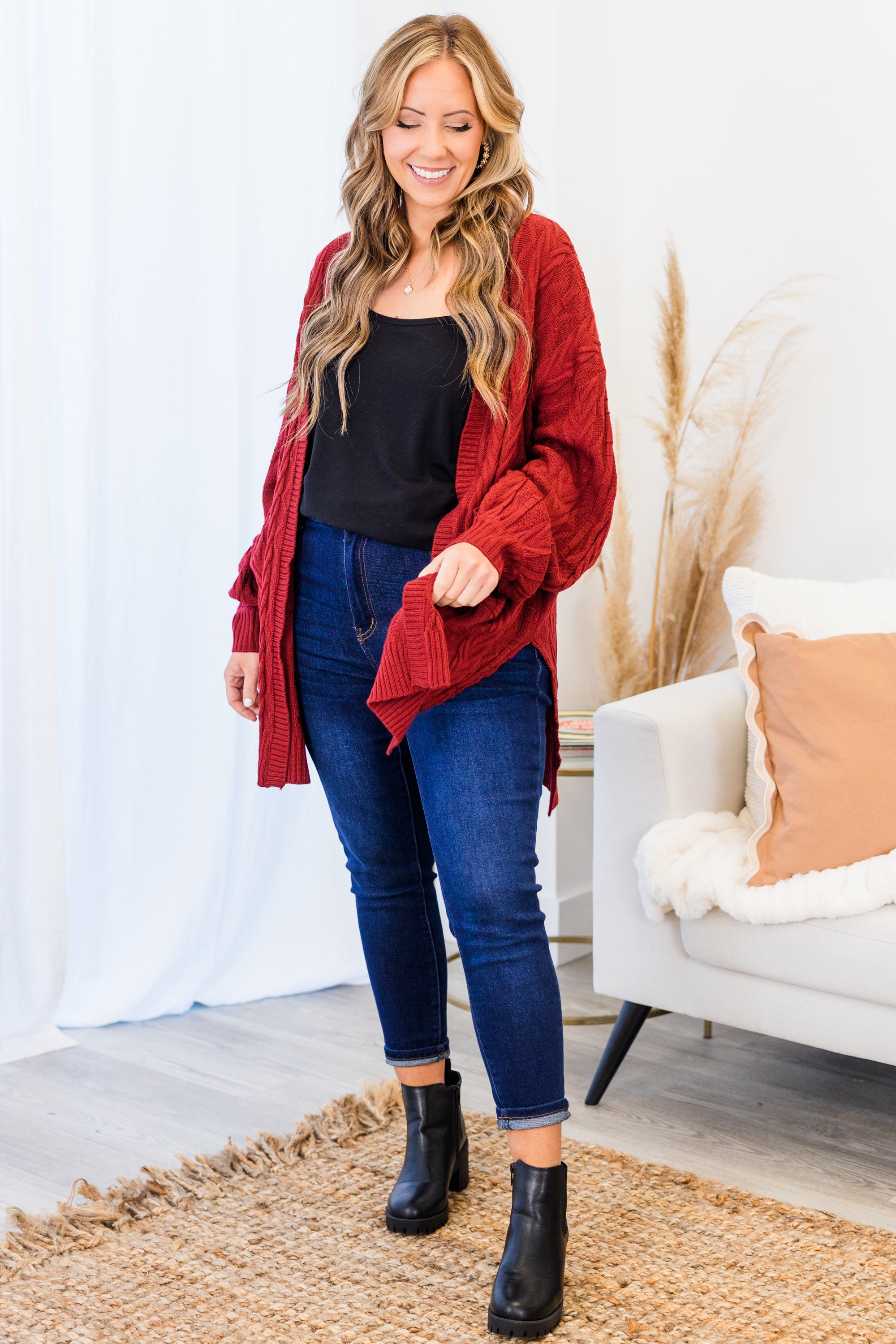 Reach The Top Cardigan. Cardinal