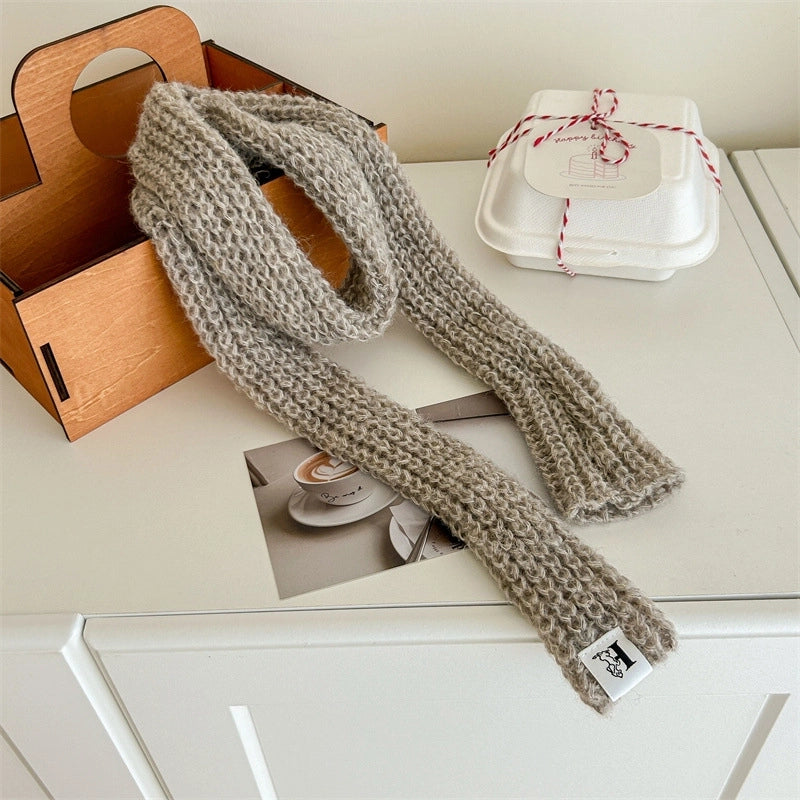 Women's Minimalist Solid Color Acrylic Knitted Scarf