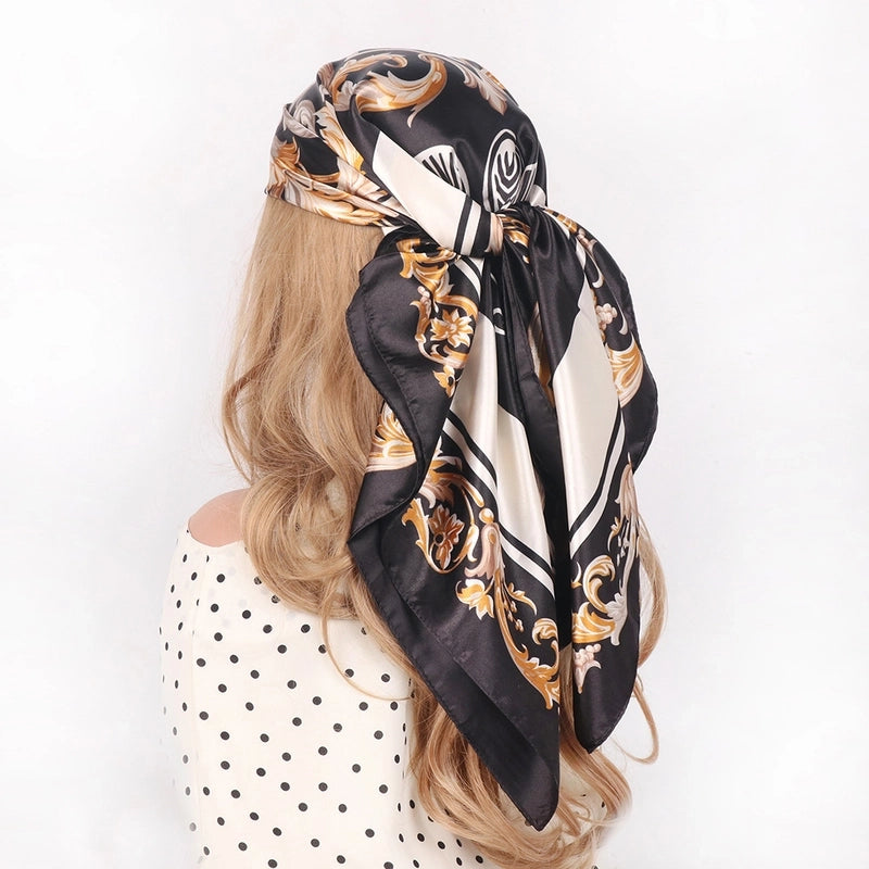 Women's Fashion Printing Satin Silk Scarves