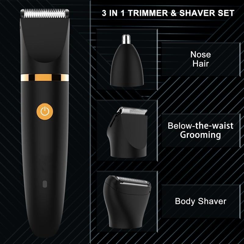 💥 3 in 1 Electric Body Hair Trimmer for Men .Cordless Groin Hair Clipper for Men. Waterproof Electric Shaver