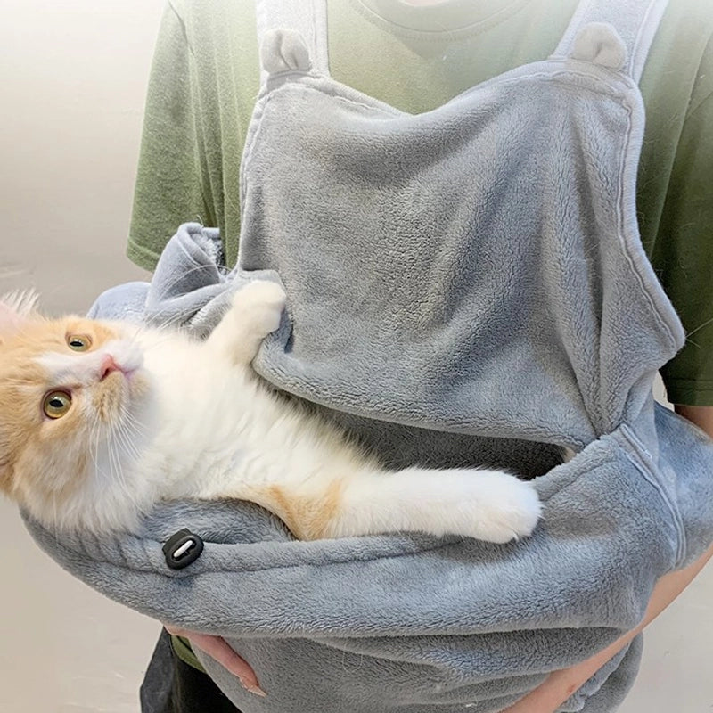 Casual Cotton Solid Color Cat Holding Clothing