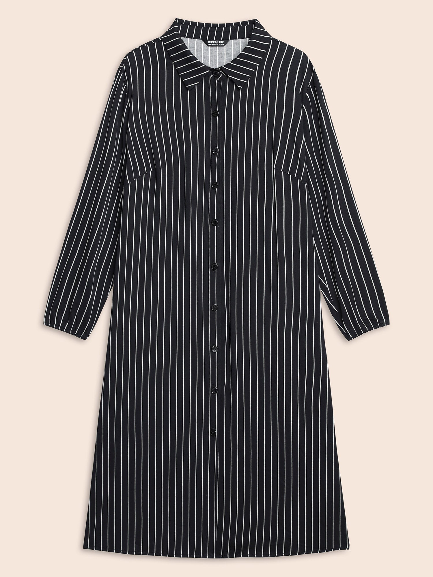 No-Gape Buttons Stretch Woven Shirt Dress