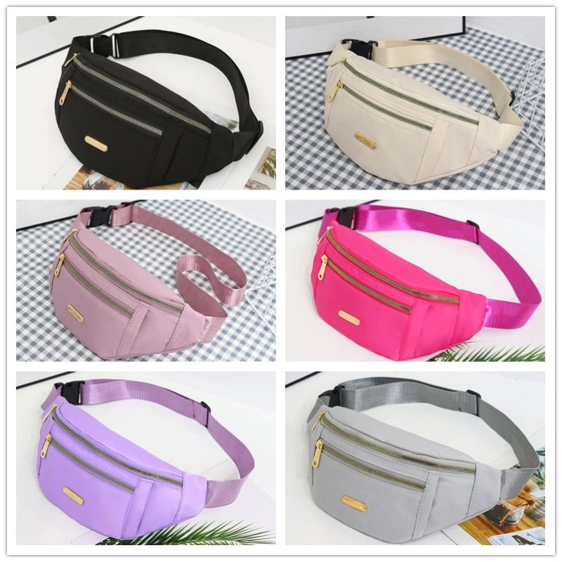 Women's Streetwear Solid Color Nylon Waist Bags