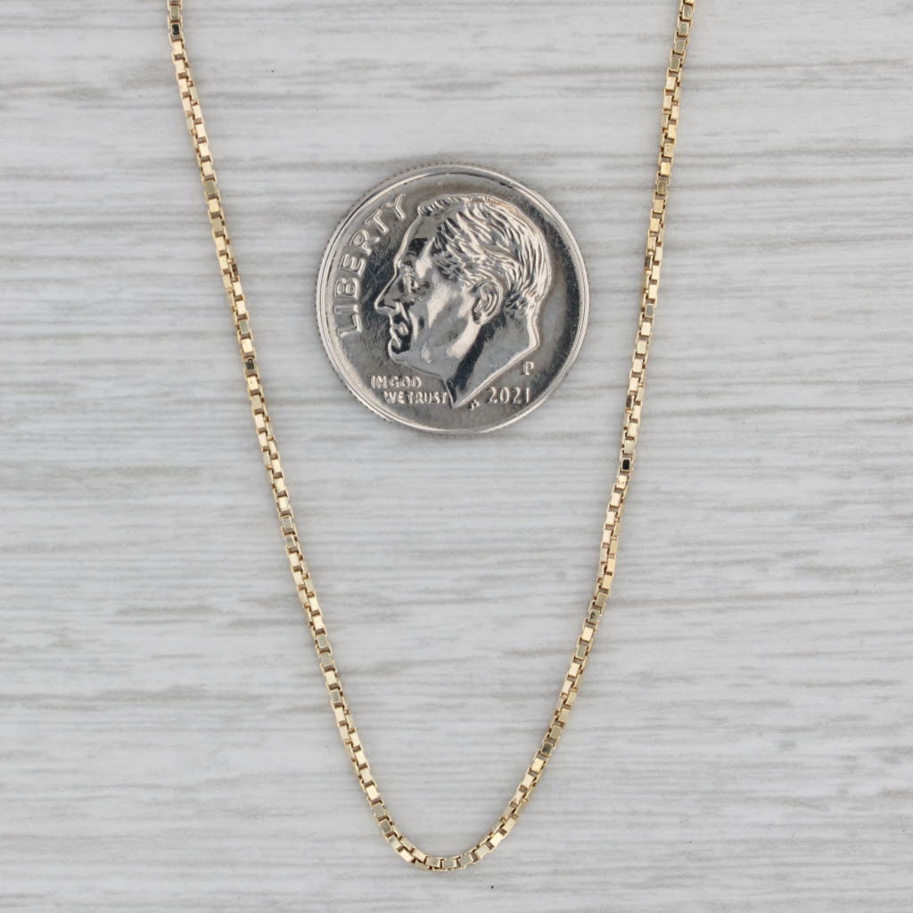 30 Box Chain Necklace 14k Yellow Gold 1mm Italian Long Layering