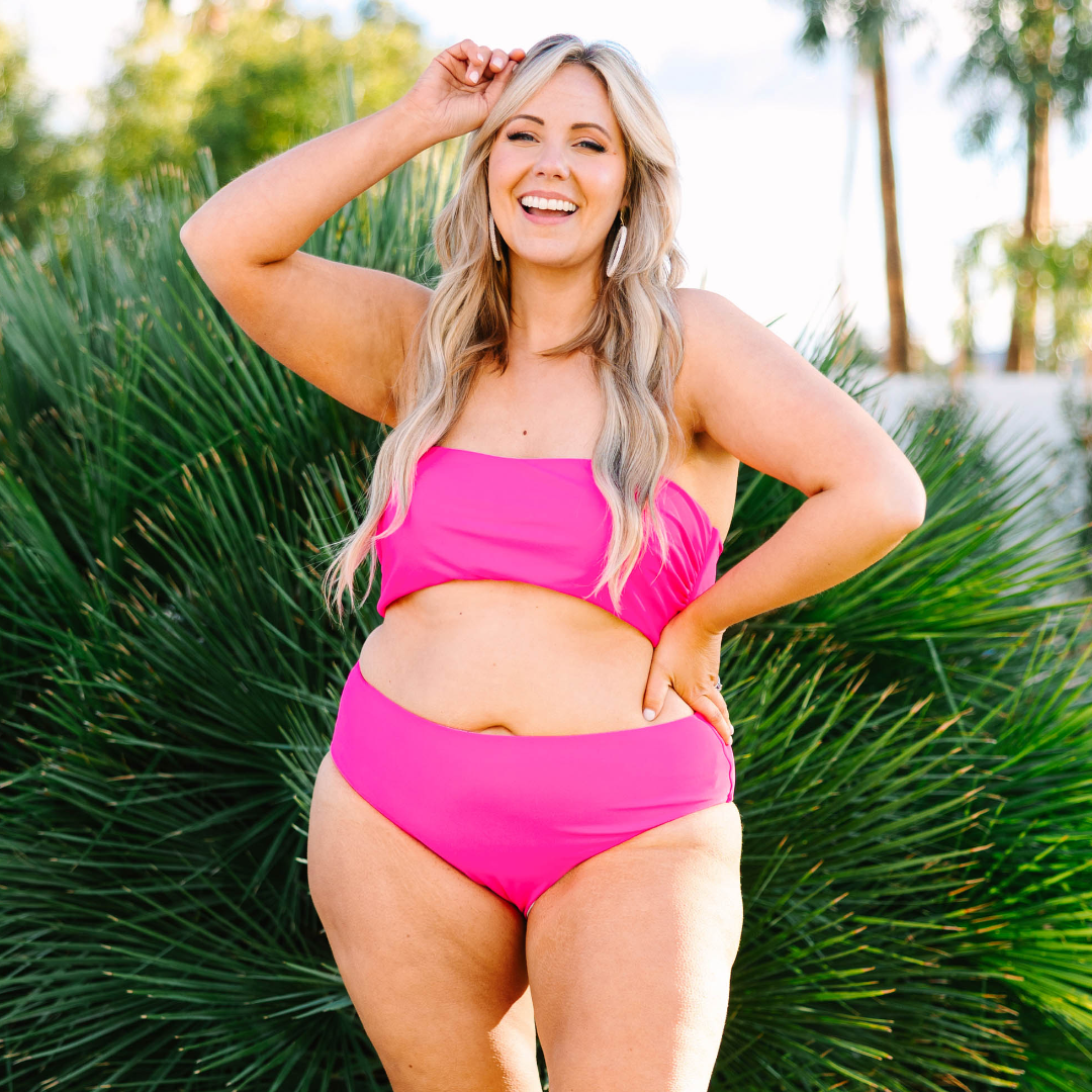 Beach Boo Swim Top. Pink