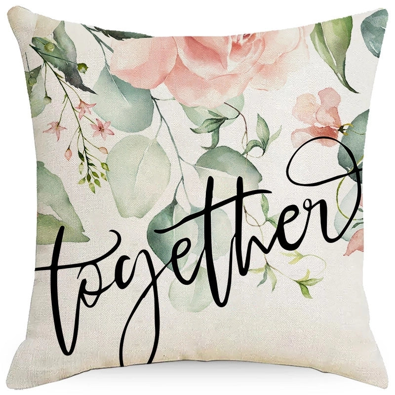 Pastoral Plant Flower Linen Pillow Cases
