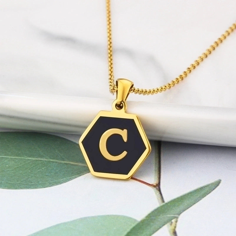 Titanium Steel Minimalist Plating Letter Necklace