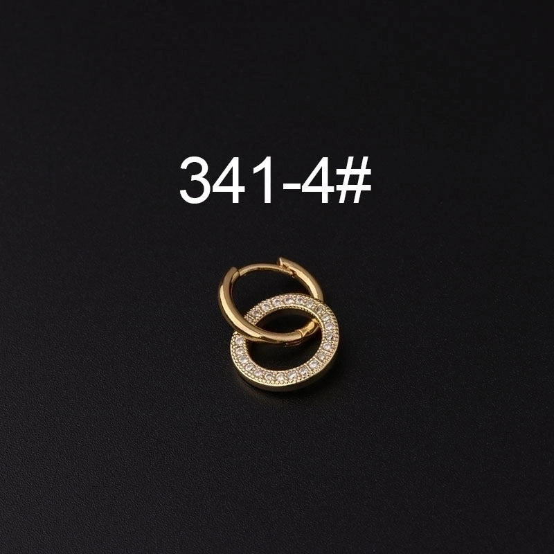 Ear Cartilage Rings & Studs Fashion Geometric Copper Plating Artificial Gemstones