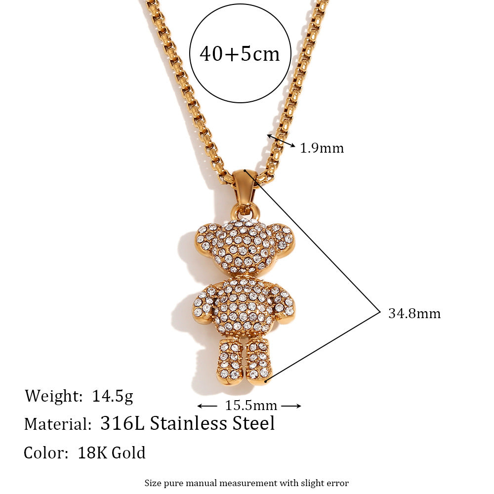 Fashion Heart Geometric Stainless Steel 18K Gold Plated Necklaces